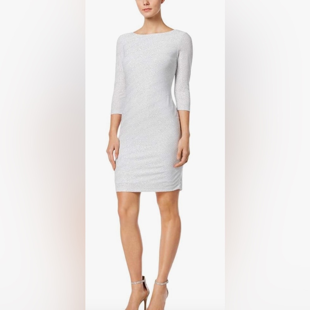 NEW - Calvin KleinElegant Silver Gray Women's Dress